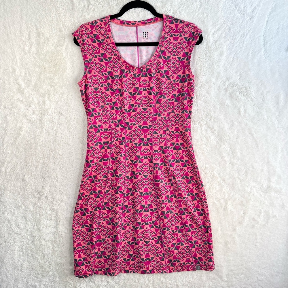 Title Nine Dream Dress Women's Small Pink Geometric Golf Active Athleisure